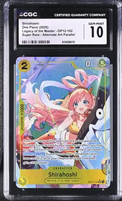 One Piece GRADED Shirahoshi Alt Art OP12 Legacy Master SR 10 CGC ENGLISH - Image 1