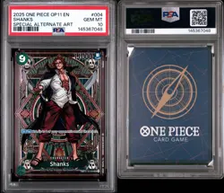 One Piece Shanks #004 OP11 EN A Fist of Divine Speed SP Foil PSA 10 - Image 3