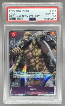 70693317 Jack 2022 Japanese One Piece Romance Dawn #OP01-102 Alt Art PSA 10 - Image 1