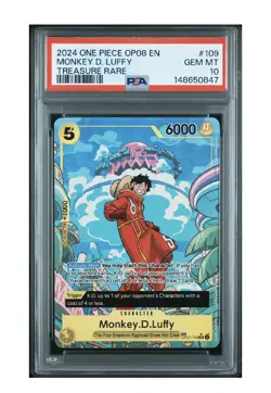 2024 ONE PIECE OP08-TWO LEGENDS TREASURE RARE #109 MONKEY D. LUFFY PSA 10 - Image 1