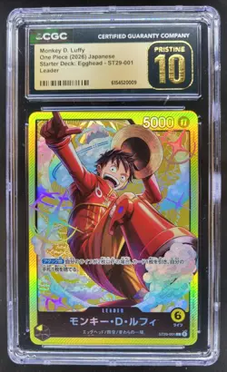 2026 ONE PIECE JP MONKEY D. LUFFY EGGHEAD LEADER ST29-001 CGC 10 PRISTINE A RC7 - Image 1