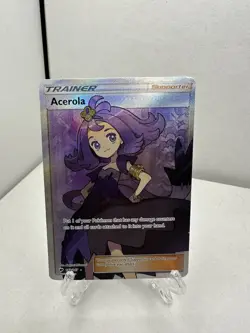 Pokemon Acerola Full Art Holo Card 142/147 Sm-Burning Shadows - Image 1