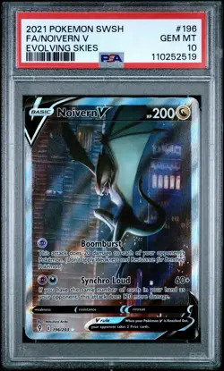 PSA 10 NOIVERN V 196 EVOLVING SKIES ALT ART SWORD & SHIELD POKEMON GEM MINT - Image 3