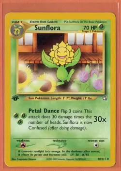 Pokemon TCG - Sunflora - Neo Genesis #50/111 - 1st Edition Uncommon - LP - Image 1