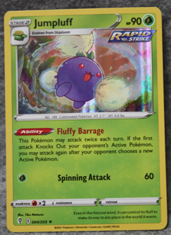 Rapid Strike Jumpluff 004/203 Holo Rare Evolving Skies Pokemon Card - Image 1