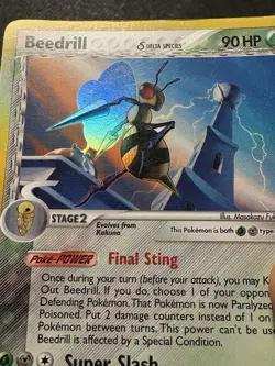 Pokemon TCG Beedrill Ex Delta Species 1/113 Holo Rare Vintage 2005 Card MP - Image 3