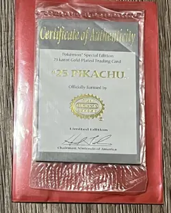 Pikachu 23K Gold Plated Trading Card (COA Card Only) {READ DESCRIPTION} - Image 1