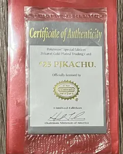 Pikachu 23K Gold Plated Trading Card (COA Card Only) {READ DESCRIPTION} - Image 3