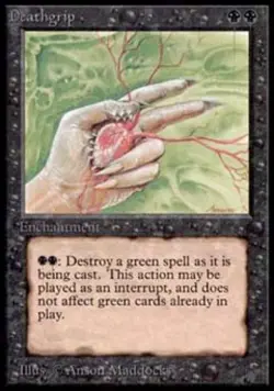 MTG English Deathgrip Medium Play Normal Alpha - Image 1