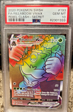 PSA 10 Pokemon Rebel Clash Secret Rare Rillaboom VMAX 193/192 PSA Gem Mint - Image 1
