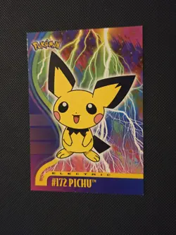 Pichu #172 Pokemon Topps Johto League Rare Card Vintage - NM - Image 1