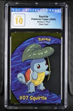 💦 2000 Topps Pokemon TV Clear Squirtle #PC4 CGC PRISTINE 10! 1st print💦 - Image 1