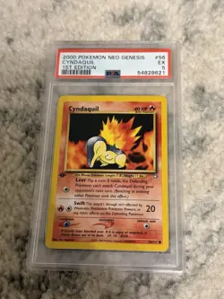 2000 POKEMON NEO GENESIS 1ST EDITION #56 CYNDAQUIL PSA 5 - Image 1