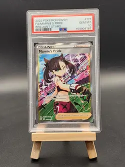 2022 POKEMON SWORD & SHIELD BRILLIANT STARS #171 FULL ART/MARNIE'S PRIDE PSA 10 - Image 1