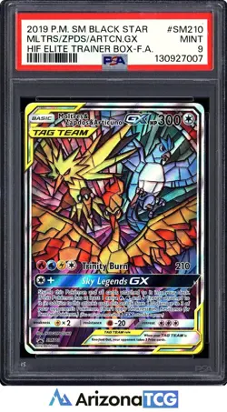 Pokemon 2019 Moltres Zapdos Articuno GX SM210 Sun & Moon Black Star Promos PSA 9 - Image 1