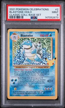 2021 Pokemon Celebrations Blastoise 2 Holo FRESHLY GRADED PSA 9 MINT - Image 1