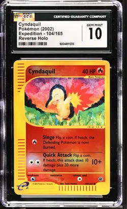 Cyndaquil 104/165 2002 Pokemon Expedition Reverse Holo Rev Foil CGC 10 - Image 1