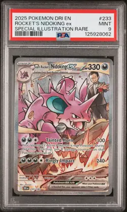 2025 POKEMON DRI SPECIAL ILLUSTRATION RARE #233 TEAM ROCKET'S NIDOKING EX PSA 9 - Image 1