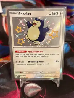 Pokemon TCG Snorlax 202/091 Baby Shiny Holo Rare Paldean Fates - NM - Image 1