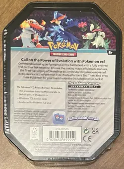 POKEMON PALDEA PARTNERS QUAQUAVAL EX TIN/BOX * FACTORY SEALED - Image 2