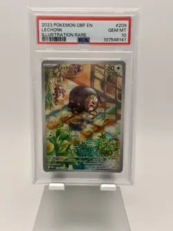 2023 POKEMON OBF EN-OBSIDIAN FLAMES ILLUSTRATION RARE #209 LECHONK PSA 10 - Image 1