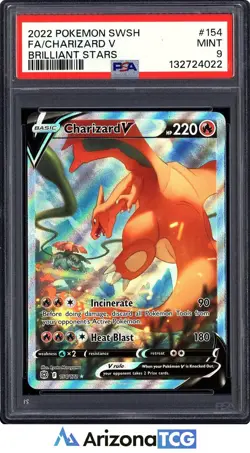 Pokemon 2022 Charizard V 154/172 Full Art Brilliant Stars PSA 9 - Image 1