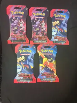 Pokemon TCG Booster Packs Scarlet & Violet DESTINED RIVALS (LOT OF 5) - Image 1