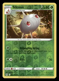 Silcoon 007/196 Uncommon Lost Origin Pokemon Reverse Holo NM/M - Image 1