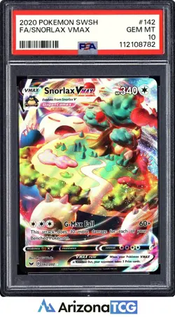 Pokemon 2020 Snorlax VMAX 142/202 Full Art Sword & Shield GEM MINT PSA 10 - Image 1