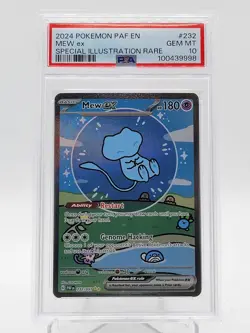 MEW EX 2024 POKEMON PALDEAN FATES #232 SPECIAL ILLUSTRATION RARE PSA 10 Q3963 - Image 1