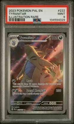 PSA 9 Tyranitar Pokemon Scarlet Violet Paldea Evolved 222/193 Illustration Rare - Image 1