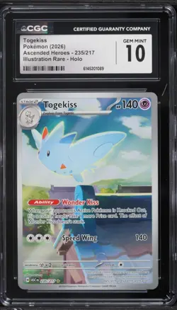 CGC 10 ENGLISH Togekiss 235/217 Ascended Heroes Illustration Rare Holo Pokemon - Image 1