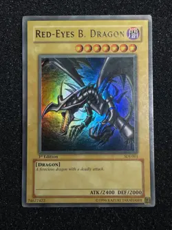 Yu-Gi-Oh! Red Eyes Black Dragon SDJ-001 1st Edition 2002 Foil Bleed - Image 1