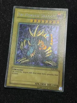Yu-Gi-Oh! Tri Horned Dragon LOB-000 Unlimited 2002 Wavy Faded NM - Image 2