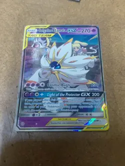 2019 POKEMON SUN & MOON COSMIC ECLIPSE 75/236 SOLGALEO & LUNALA GX NEAR MINT - Image 1