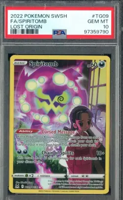 2022 POKEMON SWORD & SHIELD LOST ORIGIN #TG09 FULL ART/SPIRITOMB PSA 10 - Image 1
