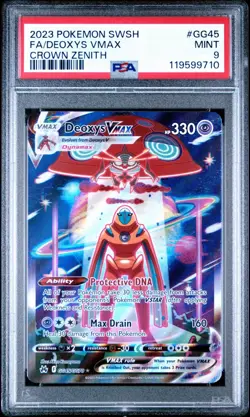 2023 Pokemon Crown Zenith Deoxys VMAX #gg45 Full Art Sword & Shield PSA 9 Mint - Image 1