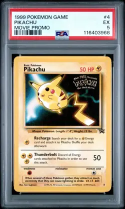 1999 POKEMON GAME MOVIE PROMO #4 PIKACHU PSA 5 - Image 1