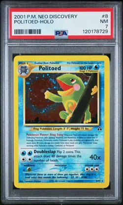 2001 POKEMON NEO DISCOVERY #8 POLITOED-HOLO PSA 7 - Image 1