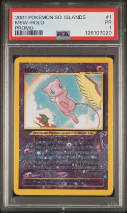 2001 POKEMON SOUTHERN ISLANDS PROMO #1 MEW-HOLO PSA 1 - Image 1