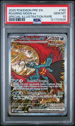 2025 POKEMON PRE SPECIAL ILLUSTRATION RARE #162 ROARING MOON EX PSA 10 - Image 1