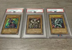Yu-Gi-Oh! Dark Magician Blue Eyes Summoned Skull BPT-001 BPT-002 BPT-003 PSA 7 - Image 1