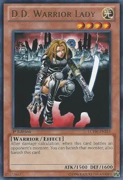 Yugioh! LP D.D. Warrior Lady - LCYW-EN215 - Rare - Unlimited Edition Lightly Pla - Image 1
