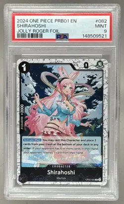 148509521 Shirahoshi 2024 One Piece The Best #OP05-082 Jolly Roger Foil PSA 9 - Image 1