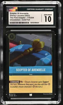Disney Lorcana GRADED Scepter Of Arendelle 170/204 Uncommon 10 CGC - Image 1