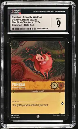 Disney Lorcana GRADED Pumbaa Friendly Warthog 17/204 TFC 9 CGC - Image 1
