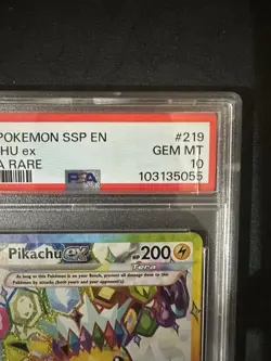 Pikachu EX Holo Ultra Rare Card 219/191 Surging Sparks PSA 10 English-Read Desc. - Image 2