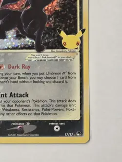 Pokemon TCG Celebrations Umbreon Gold Star 17/17 Holo 25th Anniversary CCG Card - Image 4