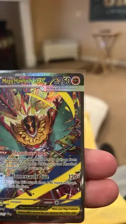 Mega Hawlucha EX Full Art Holo Rare Pokemon Card 283/217 250 HP 120+ Attack - Image 3