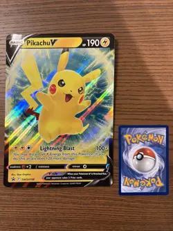 Pokemon TCG PIKACHU V SWSH198 Black Star Promo JUMBO Oversized Card - Image 1